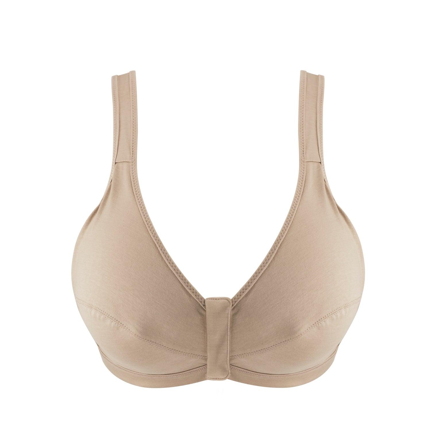 Warm Golden - Full Cup Front Closure Silk & Organic Cotton Wireless Bra