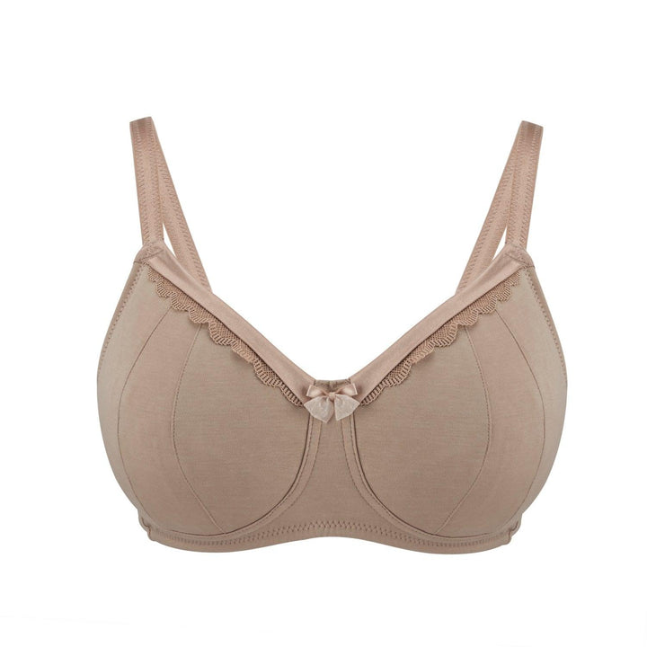 Warm Golden Supportive Non Wired Silk and Organic Cotton Full Cup Bra with removable paddings – Juliemay Lingerie