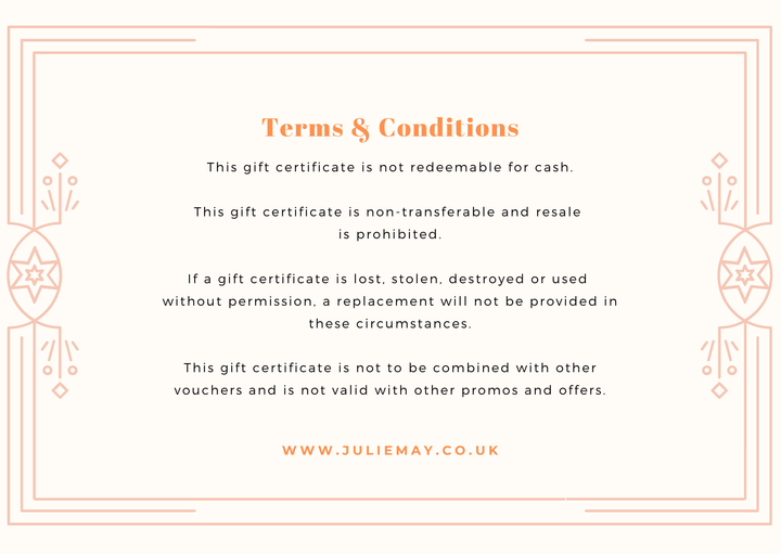 Juliemay Lingerie Gift Card digital voucher, design 2