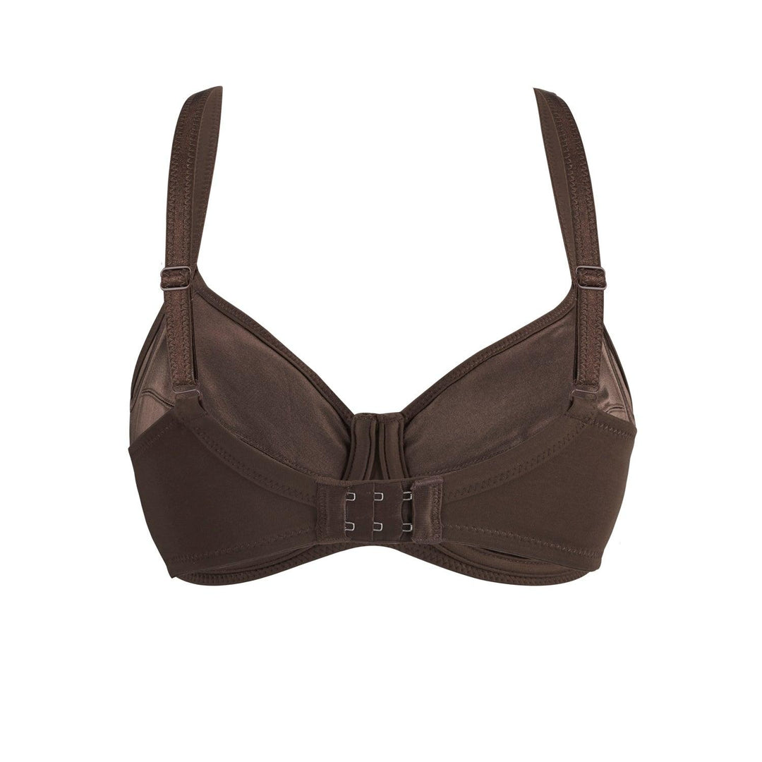 Cocoa Underwired Silk and Organic Cotton Full Cup Bra with removable paddings, view 3 – Juliemay Lingerie