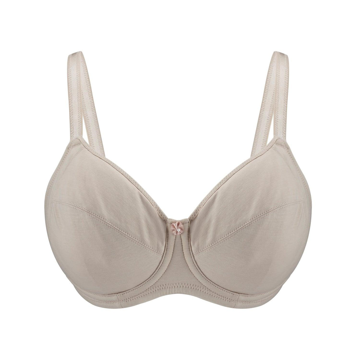 Ivory-Underwired Silk & Organic Cotton Full Cup Bra with removable paddings - Juliemay Lingerie