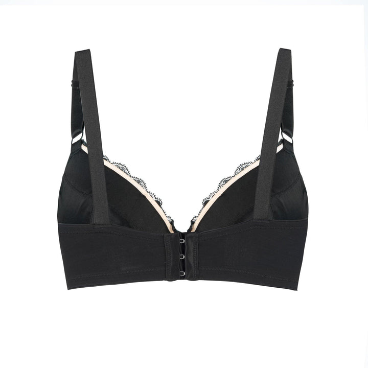 Debbie Lace Organic Cotton and Silk Plunge Bra, back view – Juliemay Lingerie