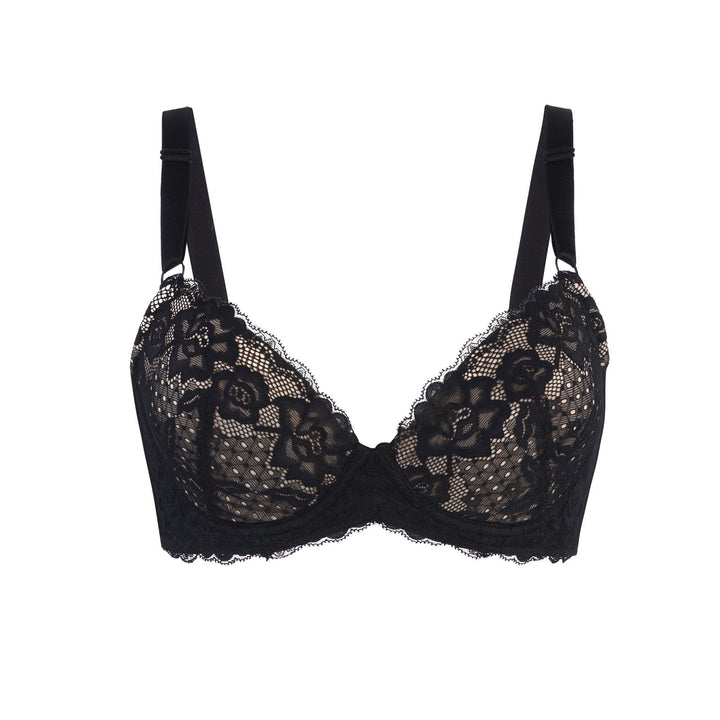 Debbie Lace Organic Cotton and Silk Plunge Bra, front view – Juliemay Lingerie