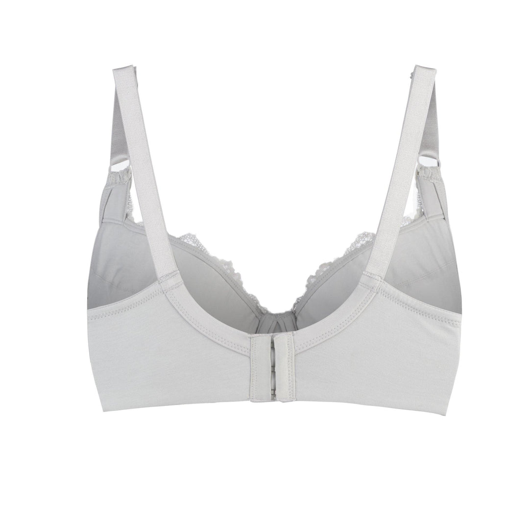 Mercury Lace Silk and Organic Cotton Plunge Bra, back view – Juliemay Lingerie