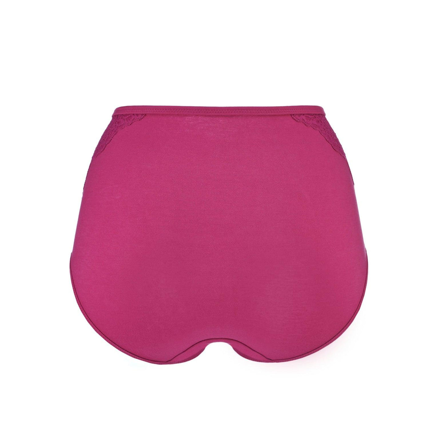 Fuchsia - High Waisted Silk & Organic Cotton Full Brief - Juliemay Lingerie