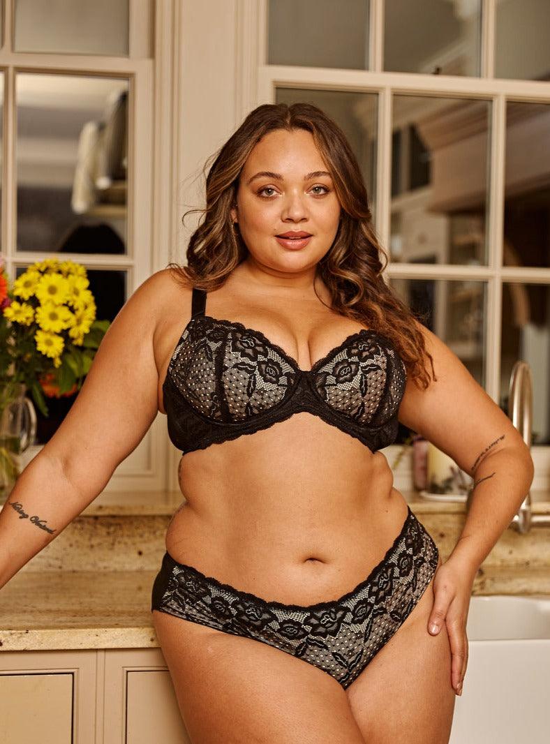 Debbie Lace Organic Cotton and Silk Plunge Bra, view 2 – Juliemay Lingerie