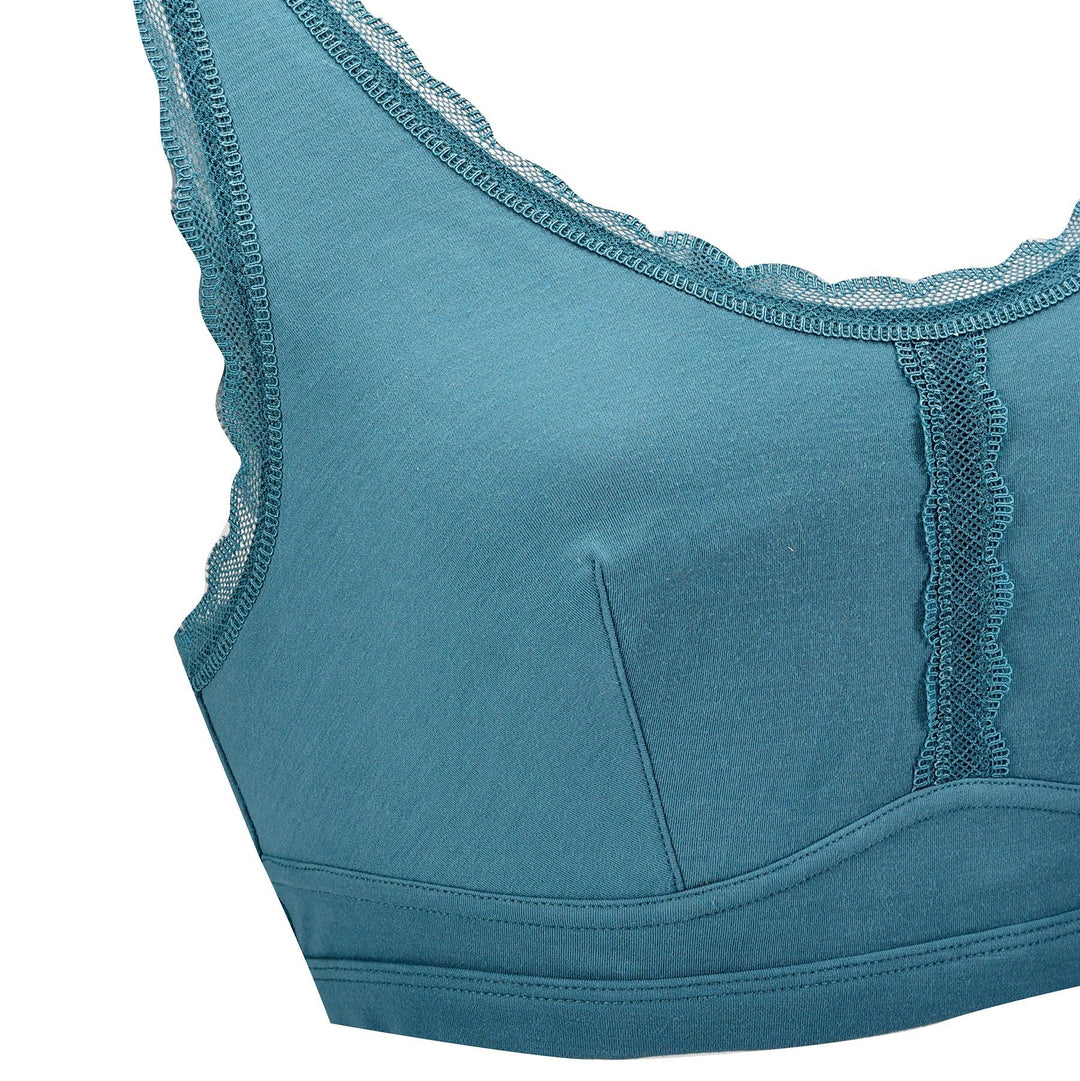 Georgia Silk Back Support Full Coverage Wireless Organic Cotton Bra, view 11 – Juliemay Lingerie