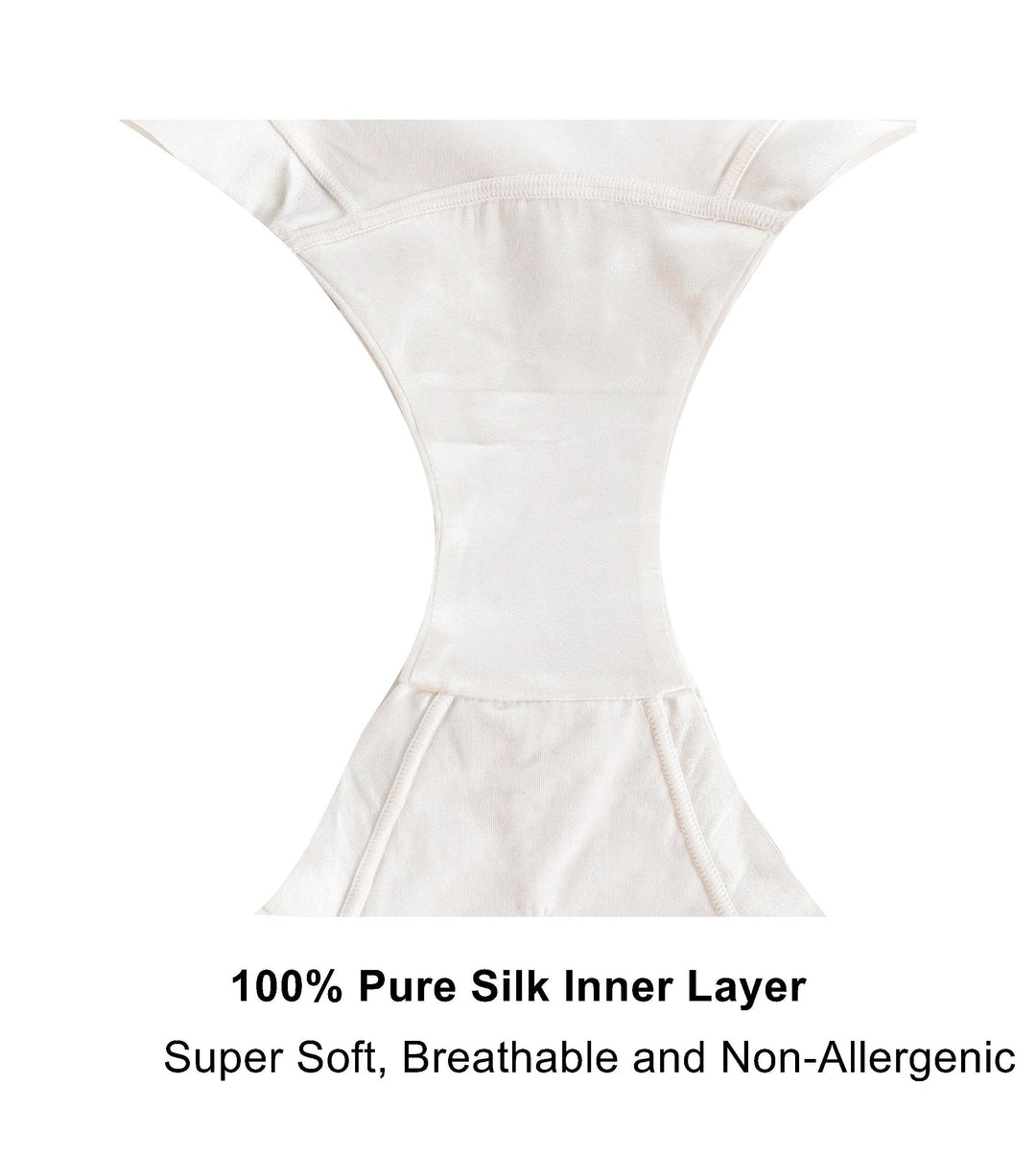 Snowdrop Silk and Organic Cotton Full Brief in White, view 4 – Juliemay Lingerie