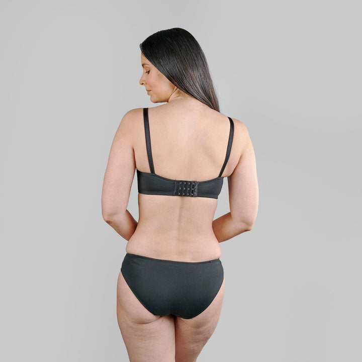 Debbie Lace Organic Cotton and Silk Plunge Bra, view 6 – Juliemay Lingerie